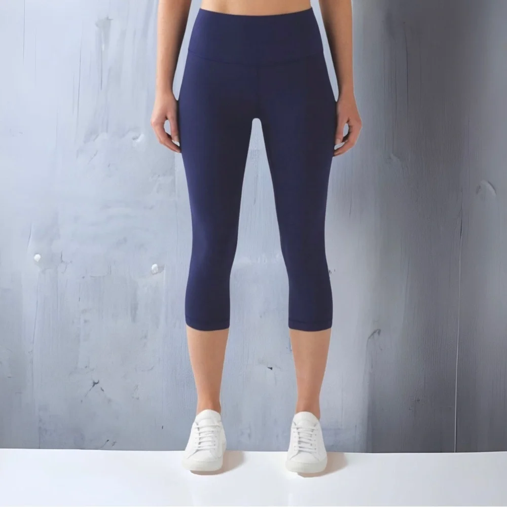 Lululemon Align High Rise Crop Leggings Pant Navy Blue 4